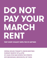 do not pay your march rent poster